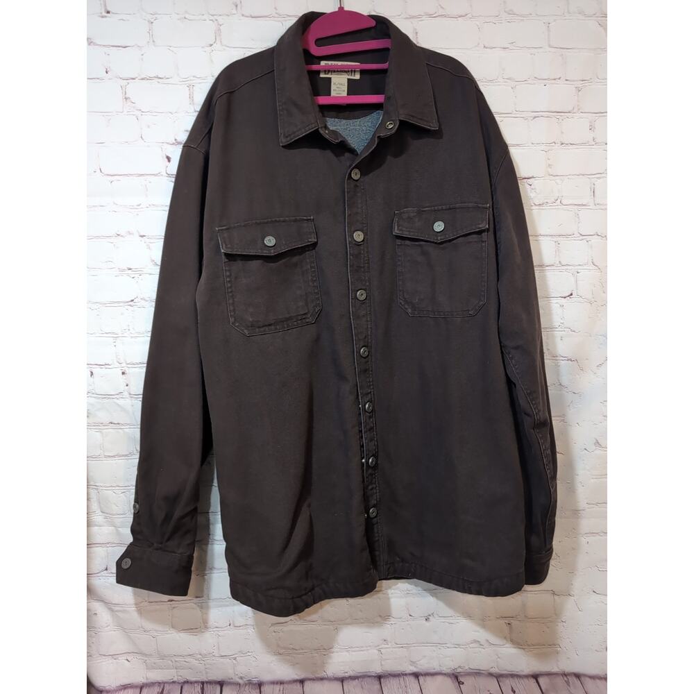 Duluth Trading Co XLT Fleece-lined Canvas Jacket Snap Front Utility Workwear